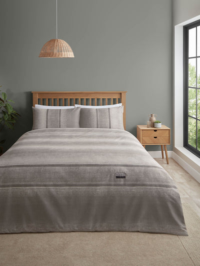 Catherine Lansfield Grey Denim Duvet Cover and Pillowcase Set