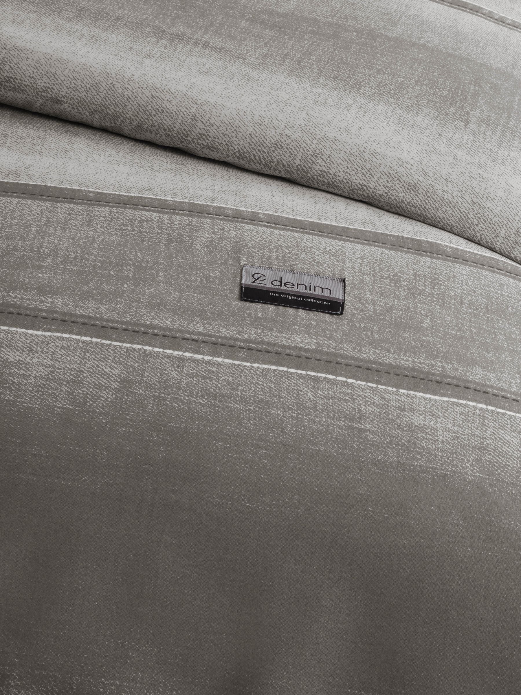 Catherine Lansfield grey denim duvet cover and pillowcase set - British product