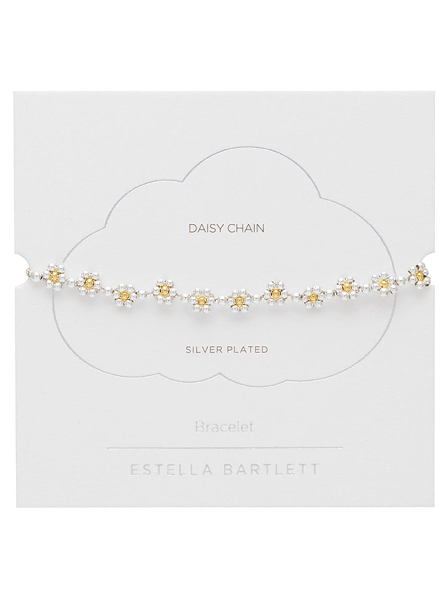 Estella Bartlett silver floral daisy chain bracelet, imported from the UK