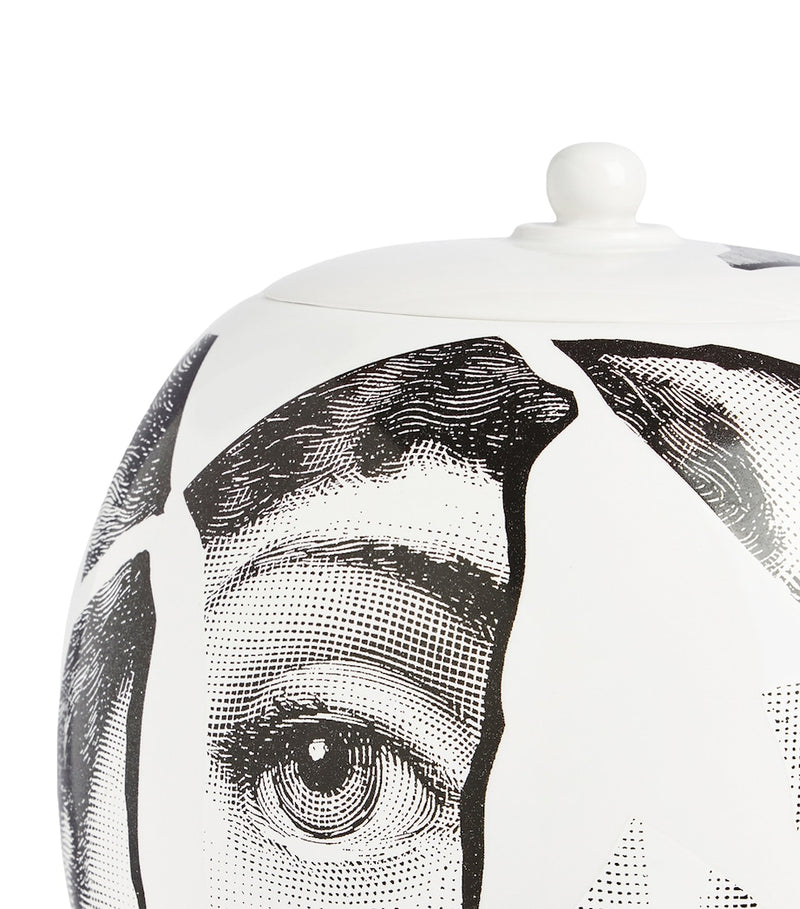 Fornasetti porcelain vase with broken-face design 30cm - British product
