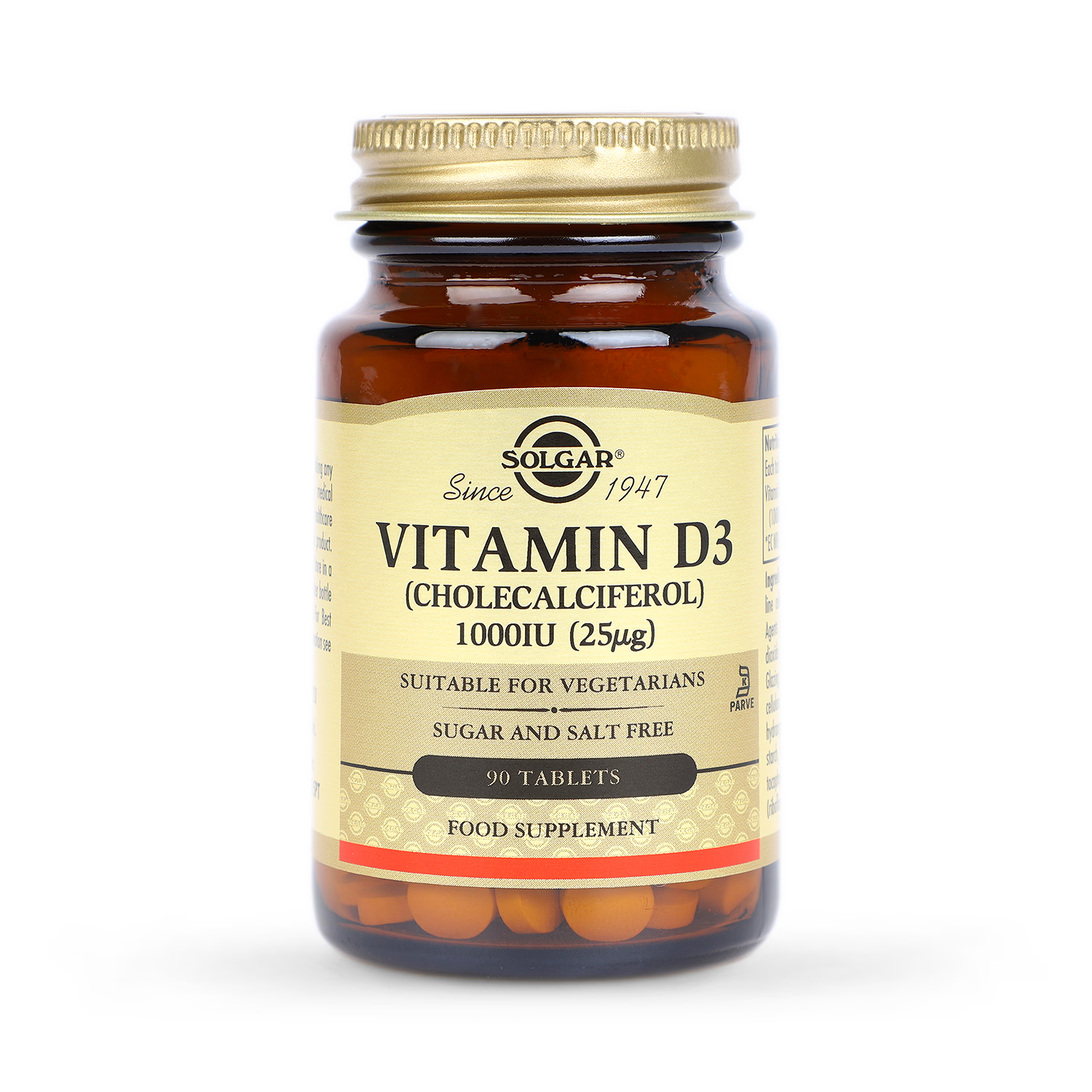 Solgar Vitamin D3 supplement 1000IU 90 tablets (British brand)
