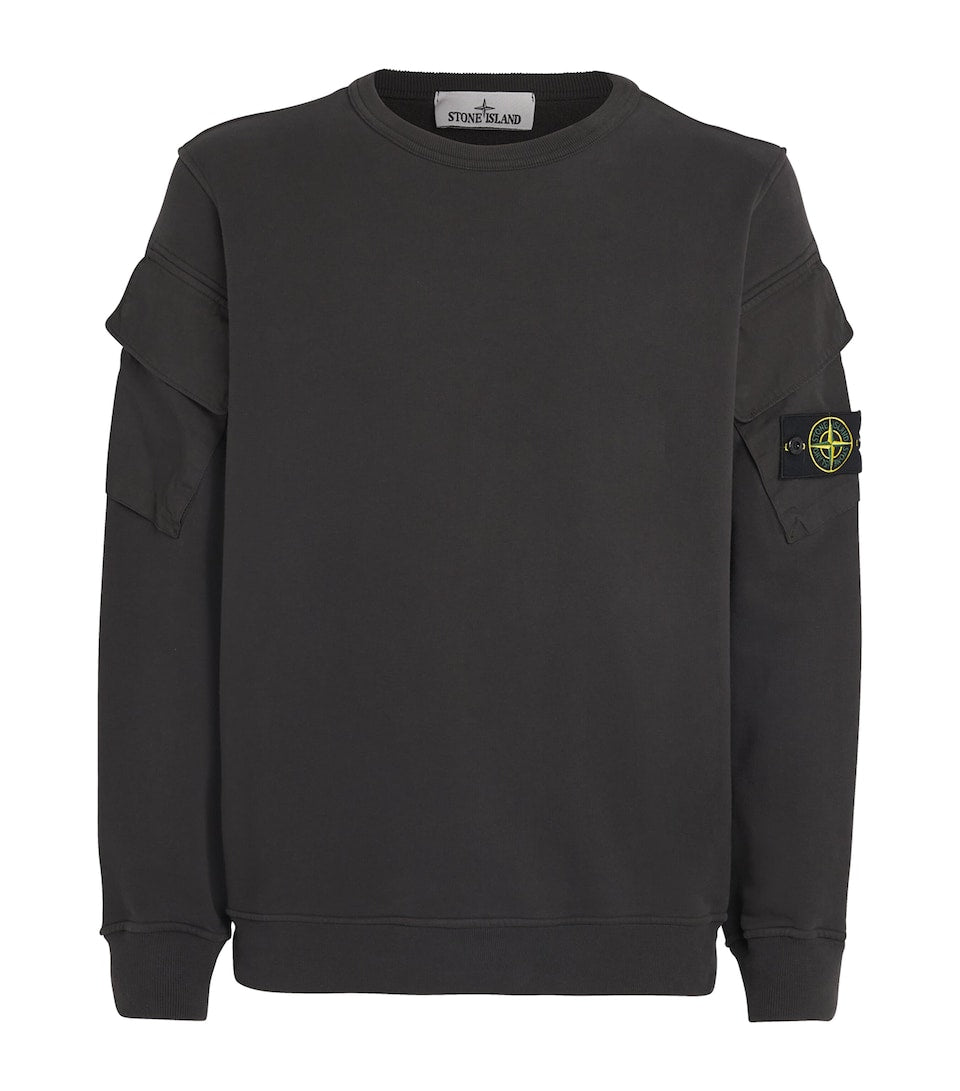 Men's Hoodie with Logo Patch on Sleeve