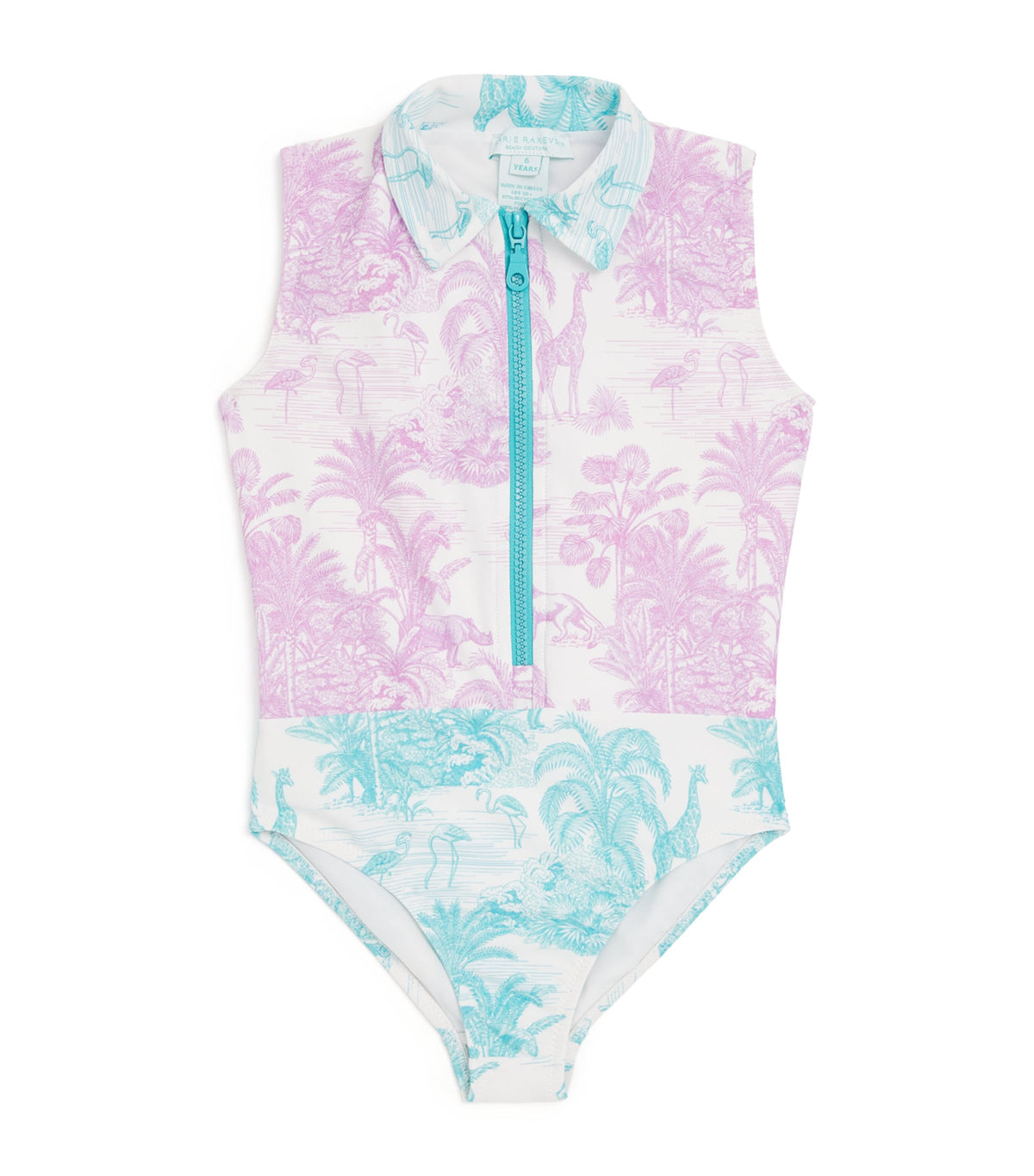 Marie Raxevsky children's printed collared swimsuit 2-12 years, imported from the UK