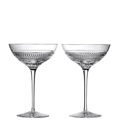 Waterford Copper Coast Crystal Coupe Glasses Set of 2