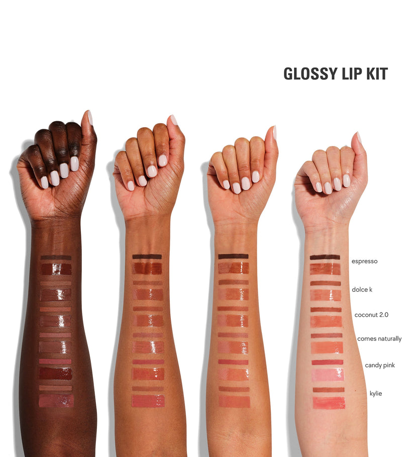 Kylie Cosmetics Glossy Lip Gloss and Liner Kit, UK version