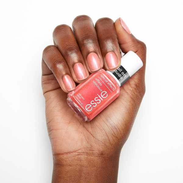 Essie Fiercely Faceted metallic orange vegan nail polish 15ml - British product