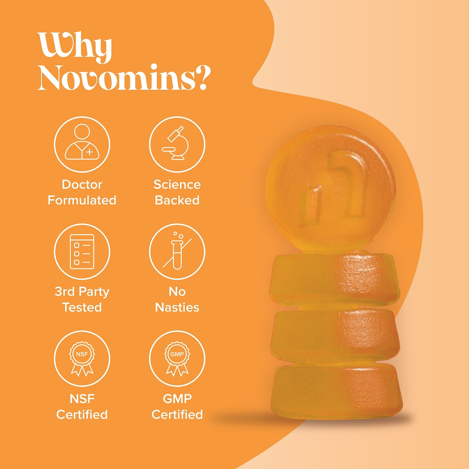 Novomins Vitamin D3 4000IU 60 Gummies - 998713