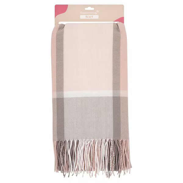 Superdrug pink check scarf 180cm x 68cm (British brand)