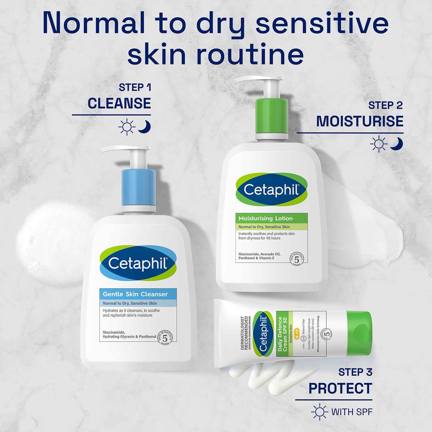 Cetaphil Daily Defence Cream SPF 50+ mineral sunscreen 50g, imported from the UK