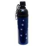 Long Paws navy dog water bottle 750ml, UK version