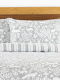 Grey Christmas Scandi Woodland duvet cover and pillowcase set - British product