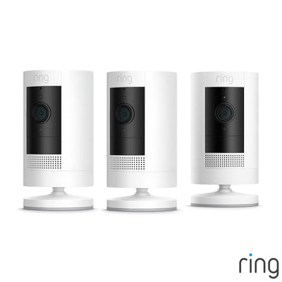 Ring Battery Stick Up Cam White 3 Pack Security Camera