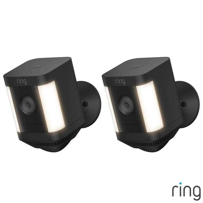 Ring Battery Spotlight Cam Black 2 Pack, imported from the UK