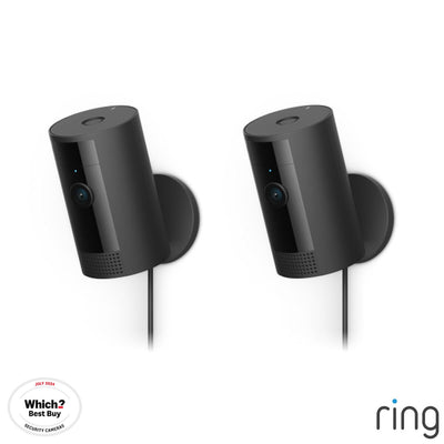 Ring Wired Indoor Camera 2 Pack Black Home Security Monitor