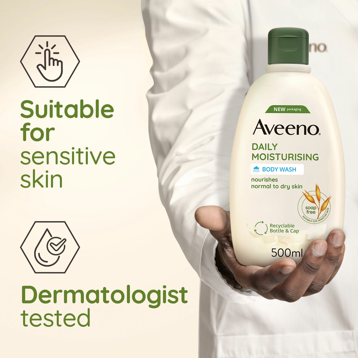 Aveeno Daily Moisturising Body Wash 2 x 500ml - British product