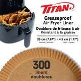 Titan Air Fryer Liners 20cm round 300 pack (British brand)