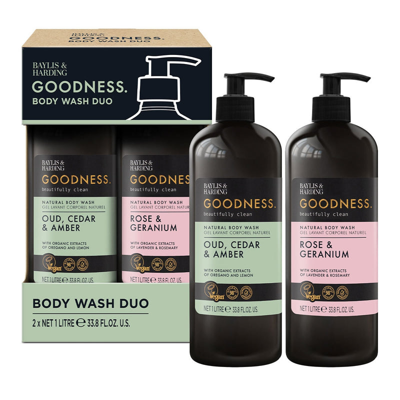 Baylis & Harding Goodness Body Wash 2 x 1L - British product