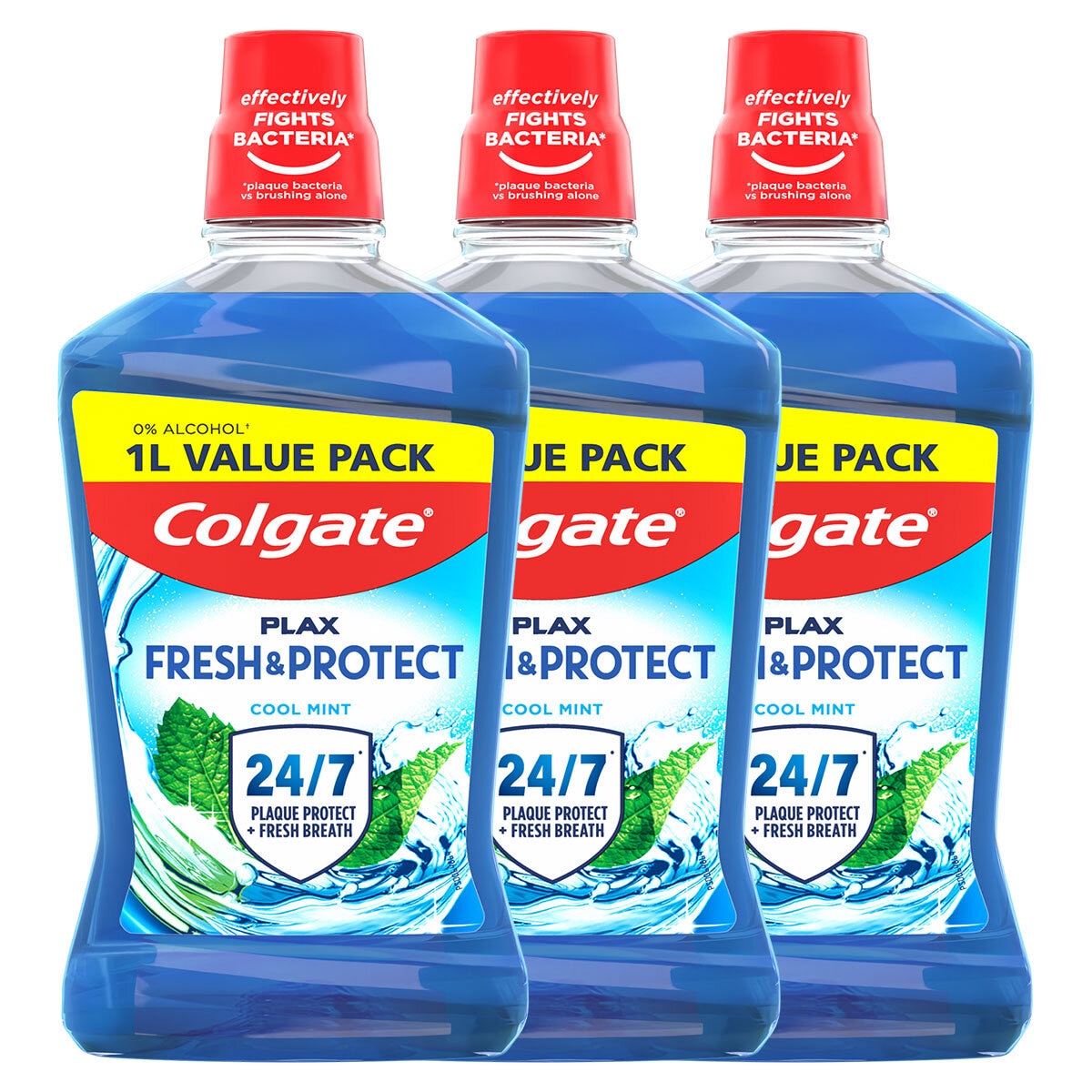 Colgate Plax Cool Mint mouthwash 3 x 1L - British product
