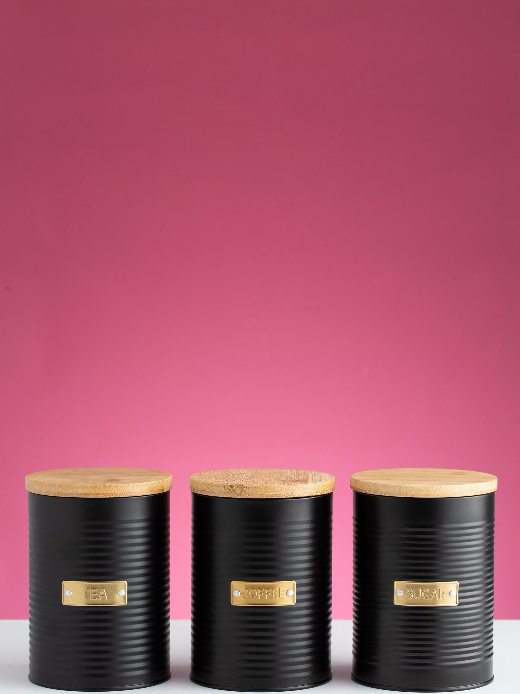 Typhoon Black Otto Tea, Coffee & Sugar Storage