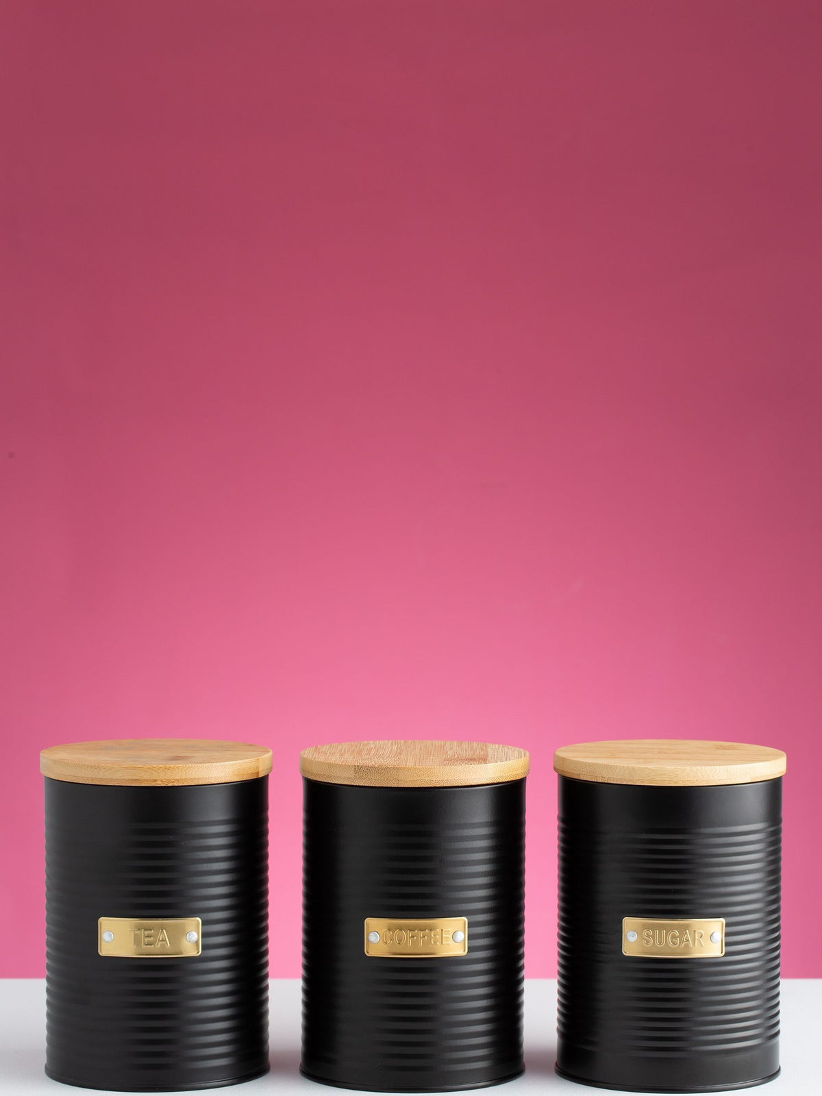 Typhoon Black Otto Tea, Coffee & Sugar Storage