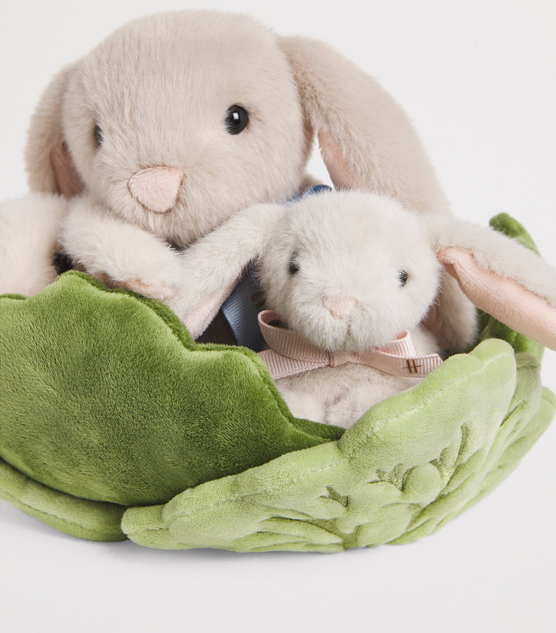 Harrods plush bunny family in cabbage 23cm, UK version