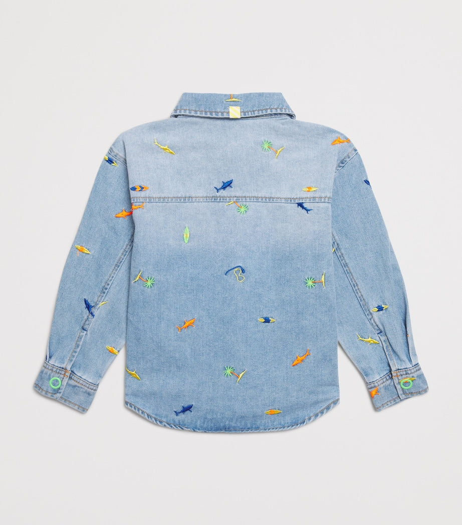 Billieblush embroidered denim shirt for kids aged 4-10 years - British product