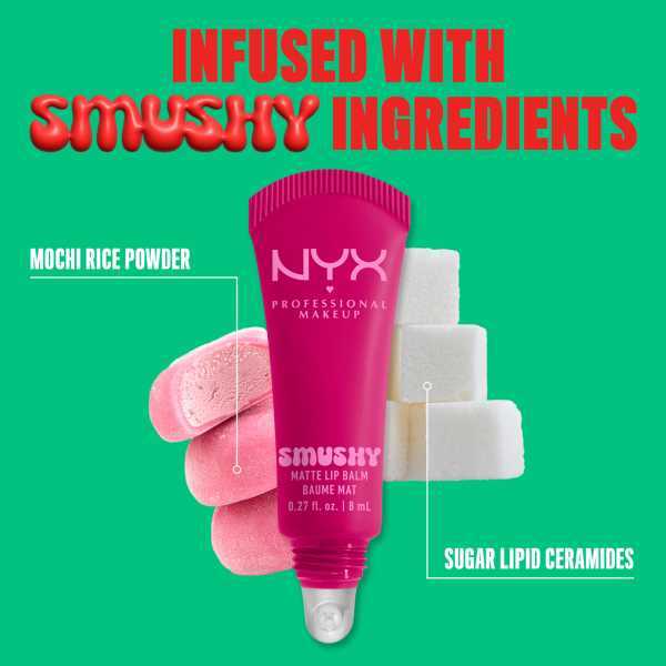 NYX Professional Makeup Smushy Matte Lip Balm Shes Serving, imported from the UK