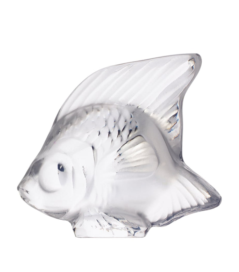 Lalique satin-finished crystal fish sculpture from Fauna collection, UK version