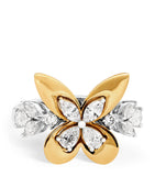 Yeprem Yellow Gold and Diamond Butterfly Ring