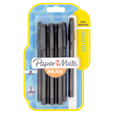 Paper Mate InkJoy black ballpoint pens 8-pack imported from the UK