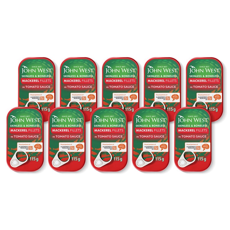 John West Mackerel Fillets in Tomato Sauce 10 x 115g