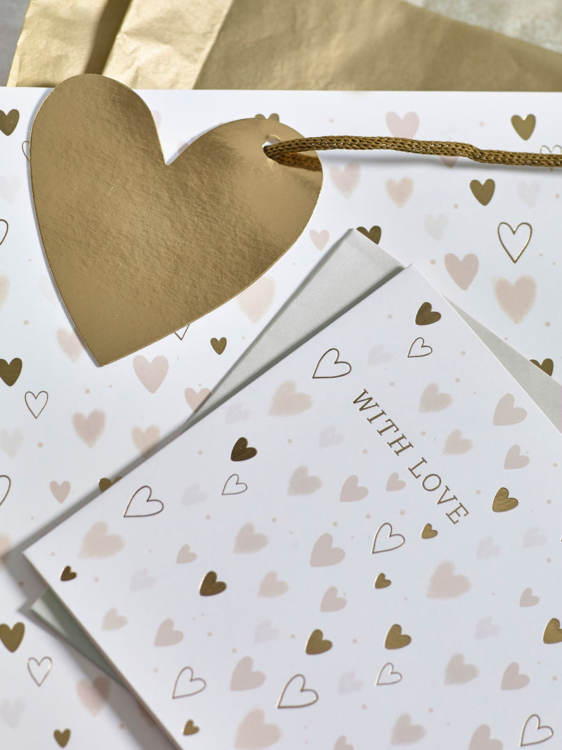 Next Natural Hearts gift bag set 28x37x13cm, imported from the UK