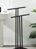 Black Double Freestanding Towel Rail