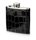 Aspinal Of London Croc-Embossed Leather Flask