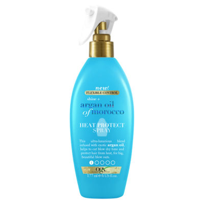 OGX Shine+ Argan Oil of Morocco Heat Protect Spray 177ml, imported from the UK