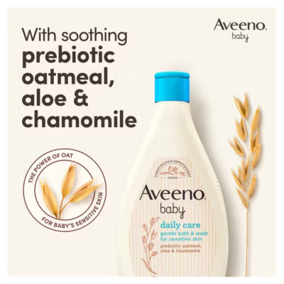 Aveeno Baby Daily Care Gentle Bath & Wash for Sensitive Skin 400ml - British product