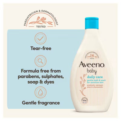 Aveeno Baby Daily Care Gentle Bath & Wash for Sensitive Skin 400ml - British product