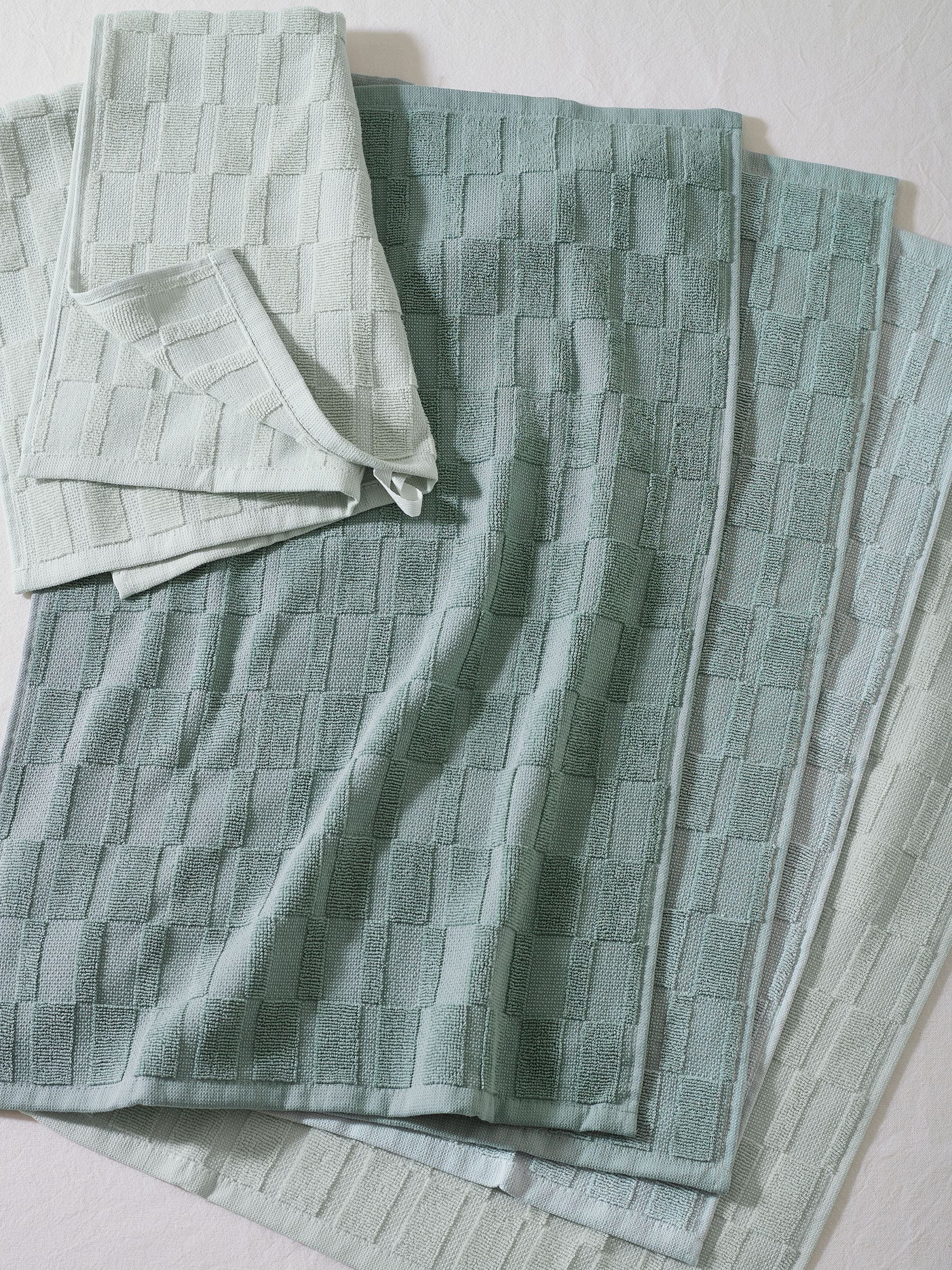 Sage green terry tea towels set of five (British brand)