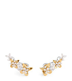 Yeprem Yellow Gold and Diamond Butterfly Earrings