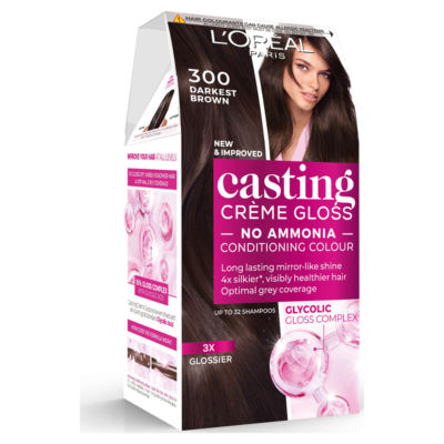 L'Oreal semi-permanent hair colour Darkest Brown, UK version