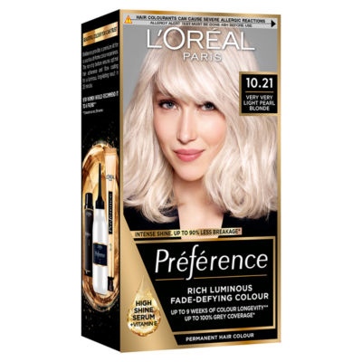 L'Oreal Preference 10.21 Very Light Pearl Blonde permanent hair colour, UK version