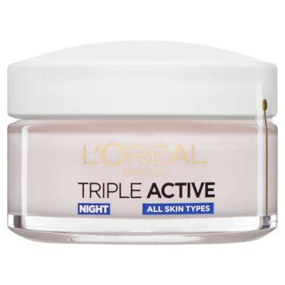 L'Oreal Paris Triple Active Night Hydrating Moisturiser 50ml (British brand)