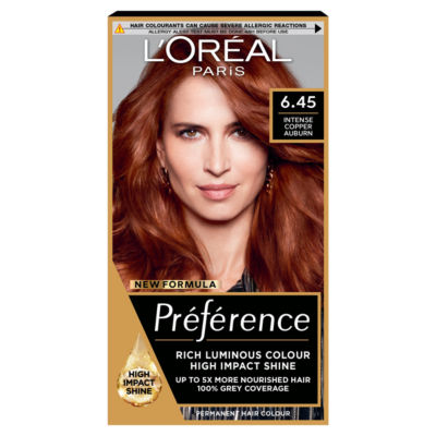 L'Oreal hair colour Intense Copper Auburn, UK version