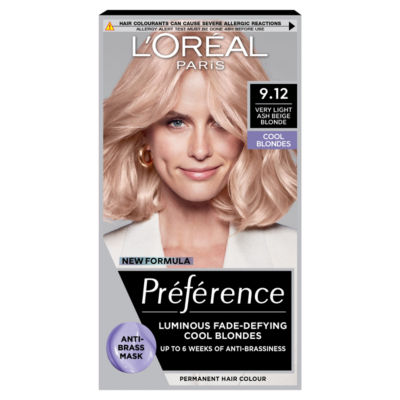 L'Oreal Preference permanent hair colour Very Light Ash Beige Blonde, UK version