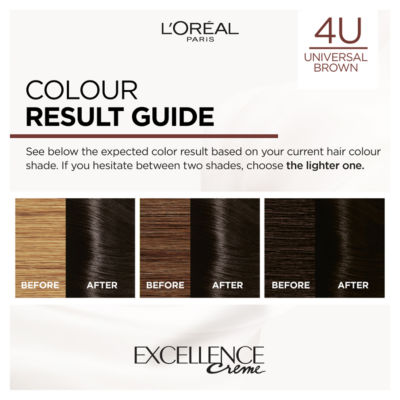 L'Oreal Excellence permanent hair dye universal brown box, UK version
