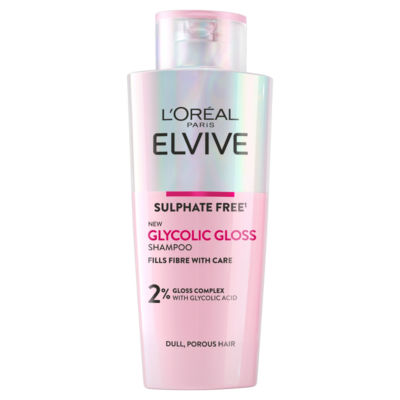 L'Oreal Paris Elvive Glycolic Gloss Sulphate Free Shampoo for Dull Hair 200ml, UK version