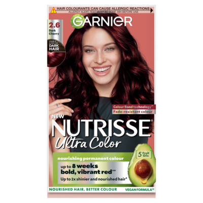 Garnier hair dye Dark Cherry Red, UK version