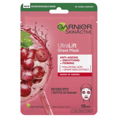 Garnier Ultralift anti-ageing face sheet mask 28g, UK version