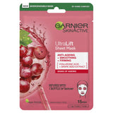 Garnier Ultralift anti-ageing face sheet mask 28g, UK version