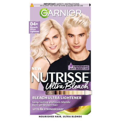 Garnier Nutrisse Ultra Bleach D4+ Platinum Blonde hair bleach, UK version